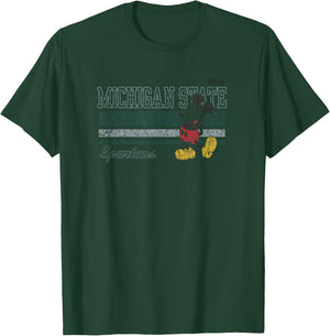 Michigan State Spartans Mickey Mouse Vintage White T-Shirt - T-Shirt | Forest