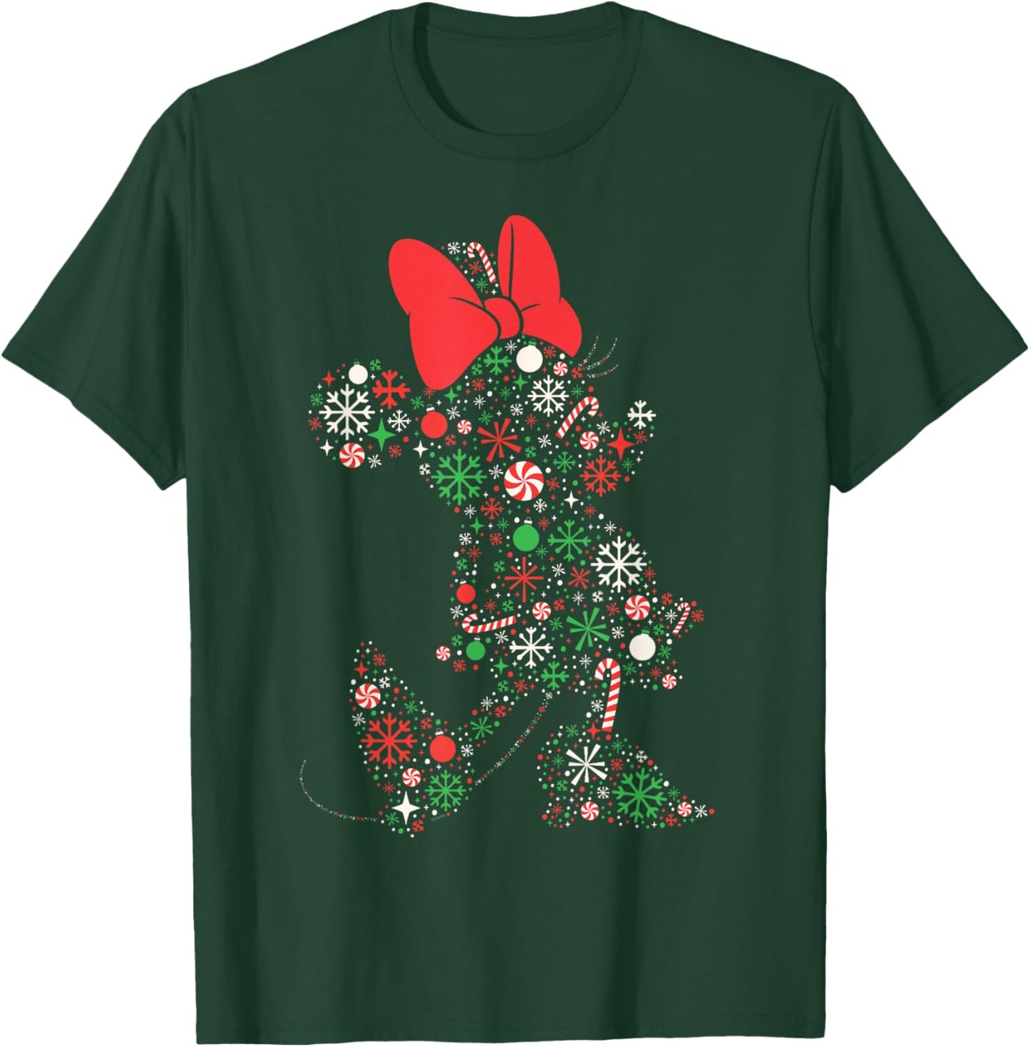 Disney Minnie Mouse Christmas Holiday Icon Filled Silhouette T-Shirt - T-Shirt | Forest