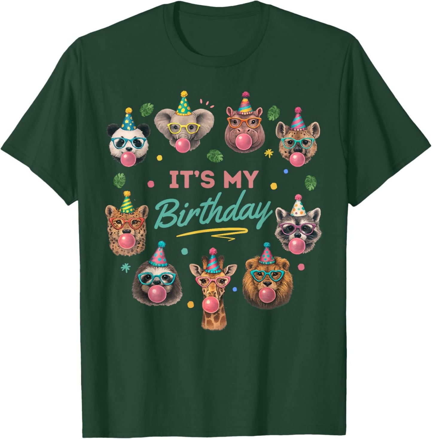 Wild Jungle Animal Birthday Safari T-Shirt - T-Shirt | Forest