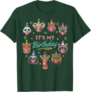 Wild Jungle Animal Birthday Safari T-Shirt - T-Shirt | Forest