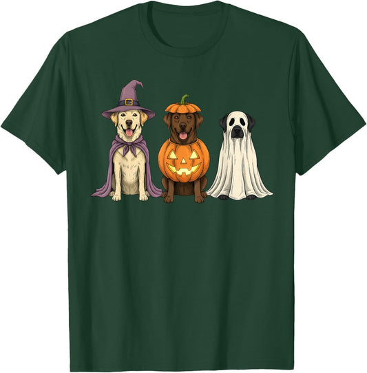 Spooky Ghost Labrador Retriever Pumpkin Halloween Dog Lover T-Shirt - T-Shirt | Forest