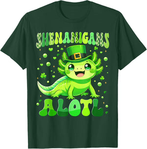 Funny Shenanigans Alotl Axolotl St Patricks Day Boy Kid T-Shirt - T-Shirt | Forest