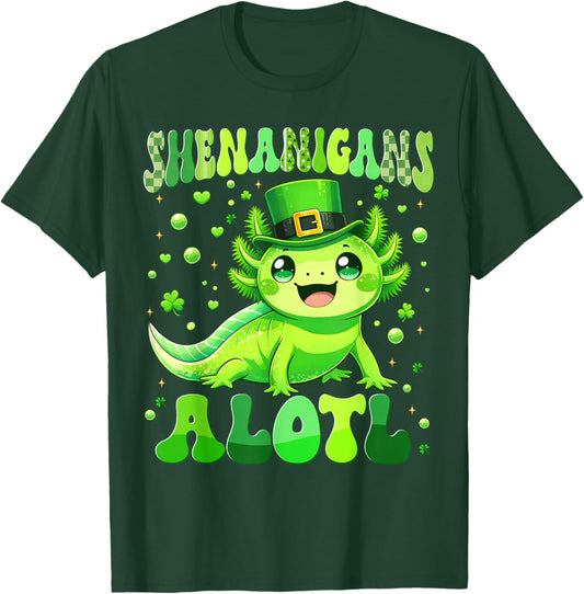 Funny Shenanigans Alotl Axolotl St Patricks Day Boy Kid T-Shirt - T-Shirt | Forest
