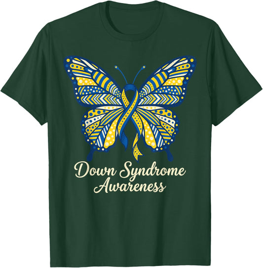 Down Syndrome Awareness Sunflower Ribbon Inclusion Support T-Shirt - T-Shirt | Forest