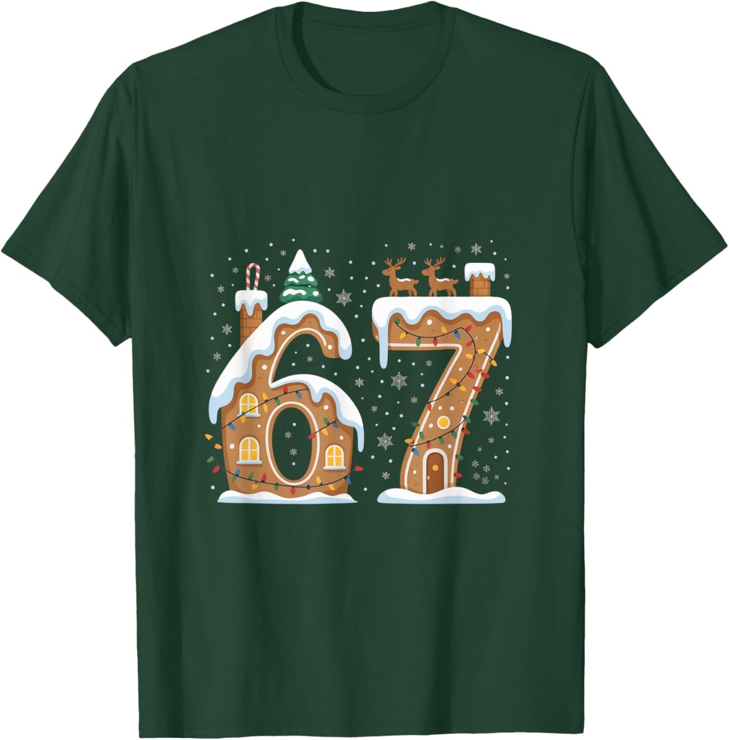 Christmas 67 Funny Xmas Six Seven Ugly Sweater 6-7 T-Shirt - T-Shirt | Forest