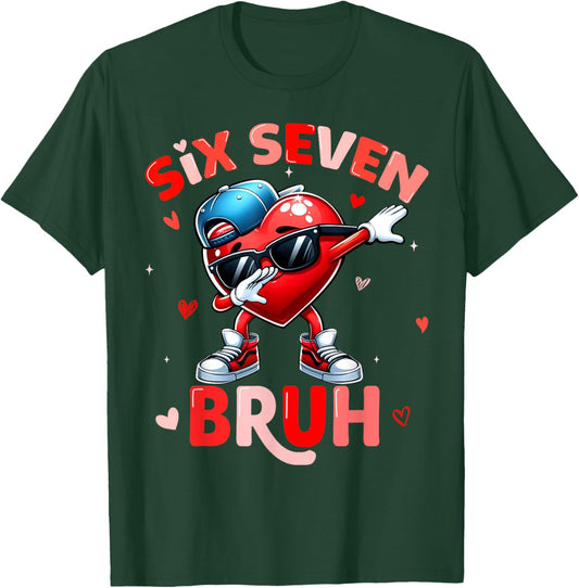 67 Meme 6 7 Heart Dabbing Six Seven Valentines Day Boys Kids T-Shirt - T-Shirt | Forest
