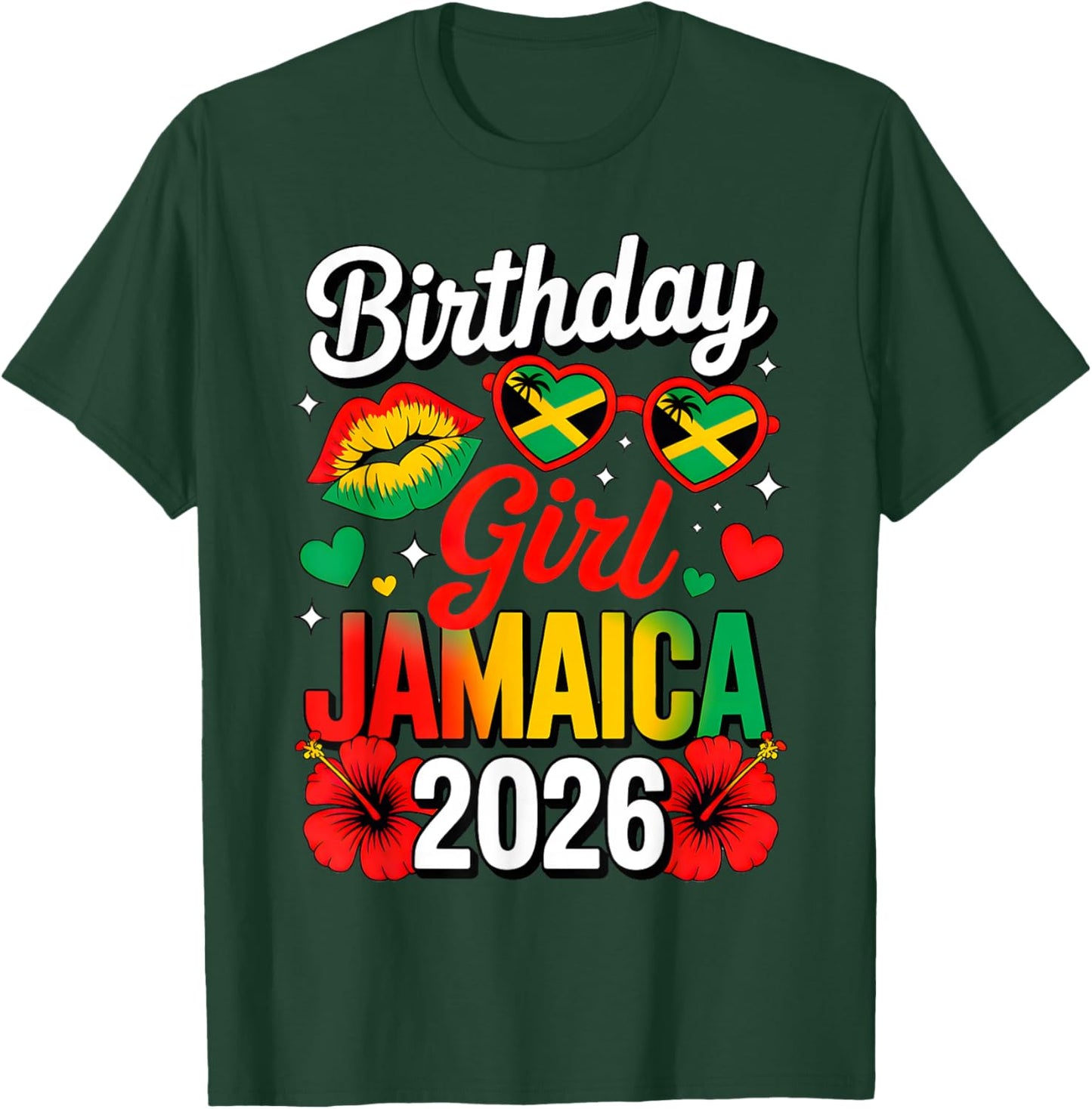 Birthday Crew Jamaica 2026 Family Reunion & Girls Trip T-Shirt - T-Shirt | Forest