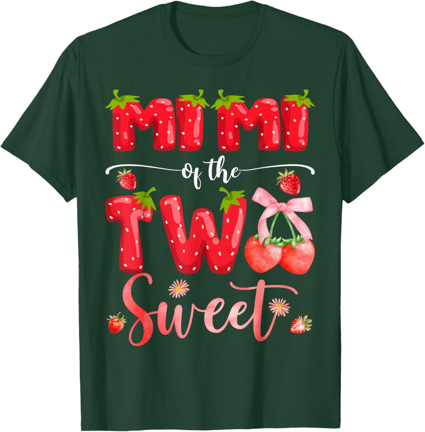 Mimi of The Two Sweet 2nd Birthday Girl Strawberry T-Shirt - T-Shirt | Forest
