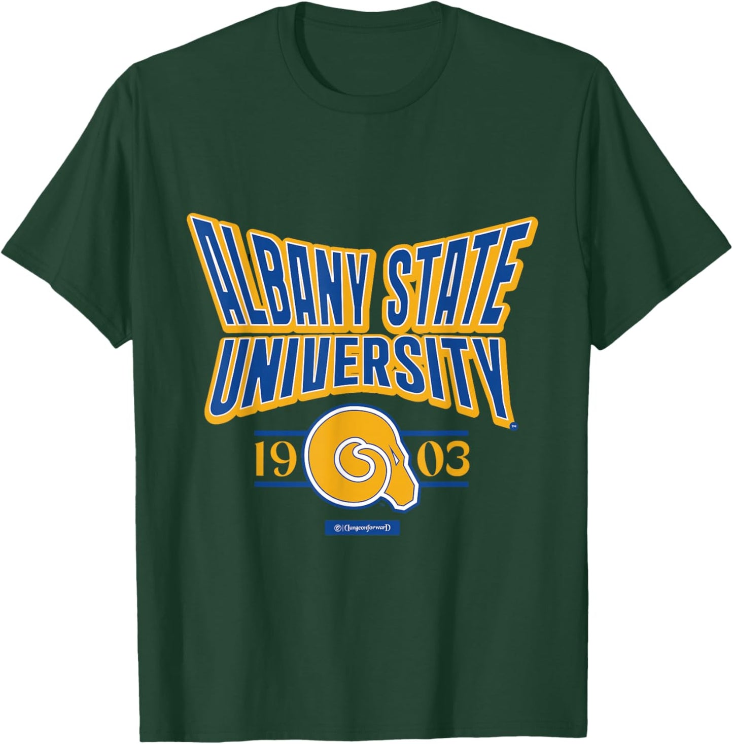 Albany State University Stretch Emblem HBCU T-Shirt - T-Shirt | Forest
