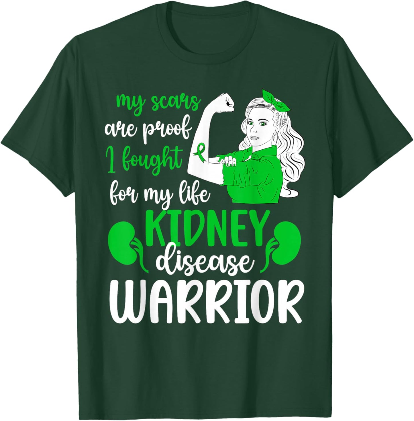 Proud Kidney Disease Warrior Kidney Disease Awareness Month T-Shirt - T-Shirt | Forest