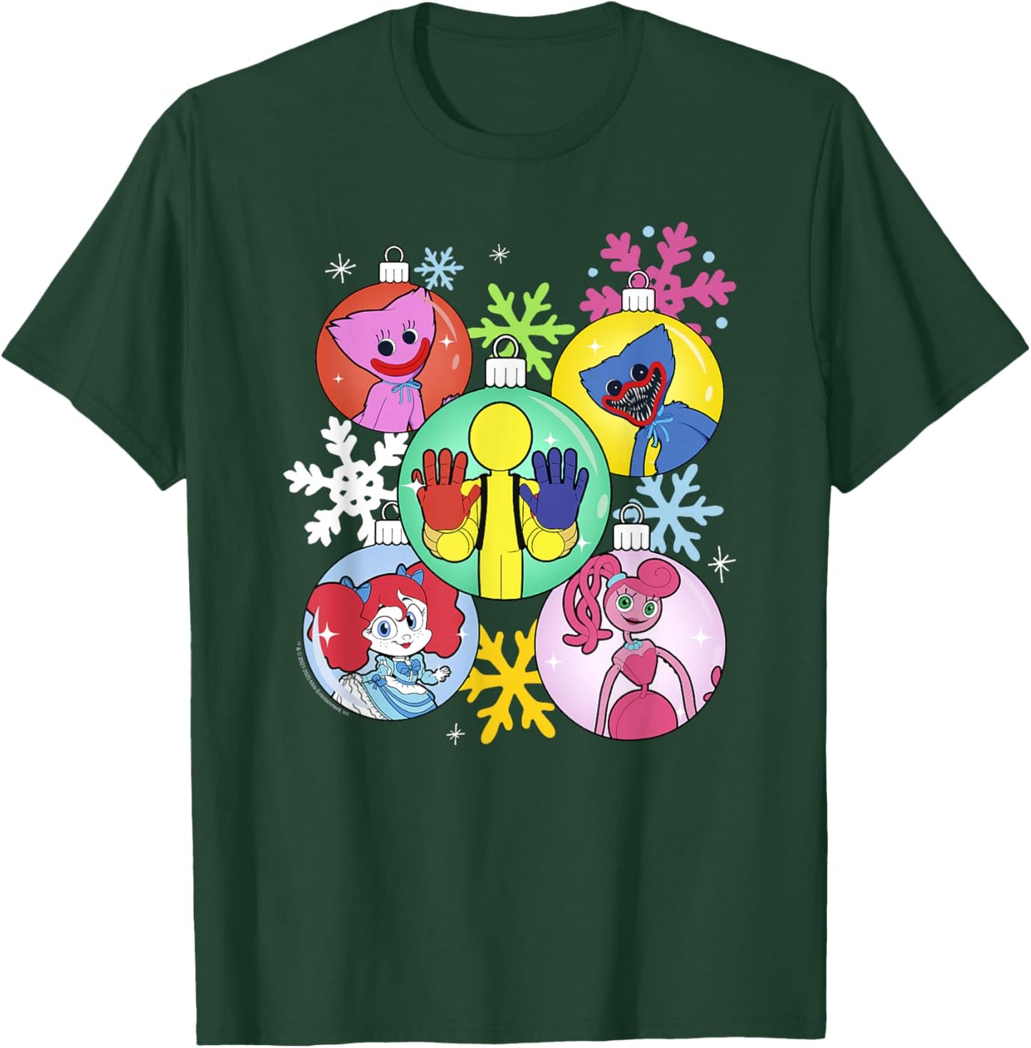 Poppy Playtime Christmas Friends Colorful Portraits T-Shirt - T-Shirt | Forest