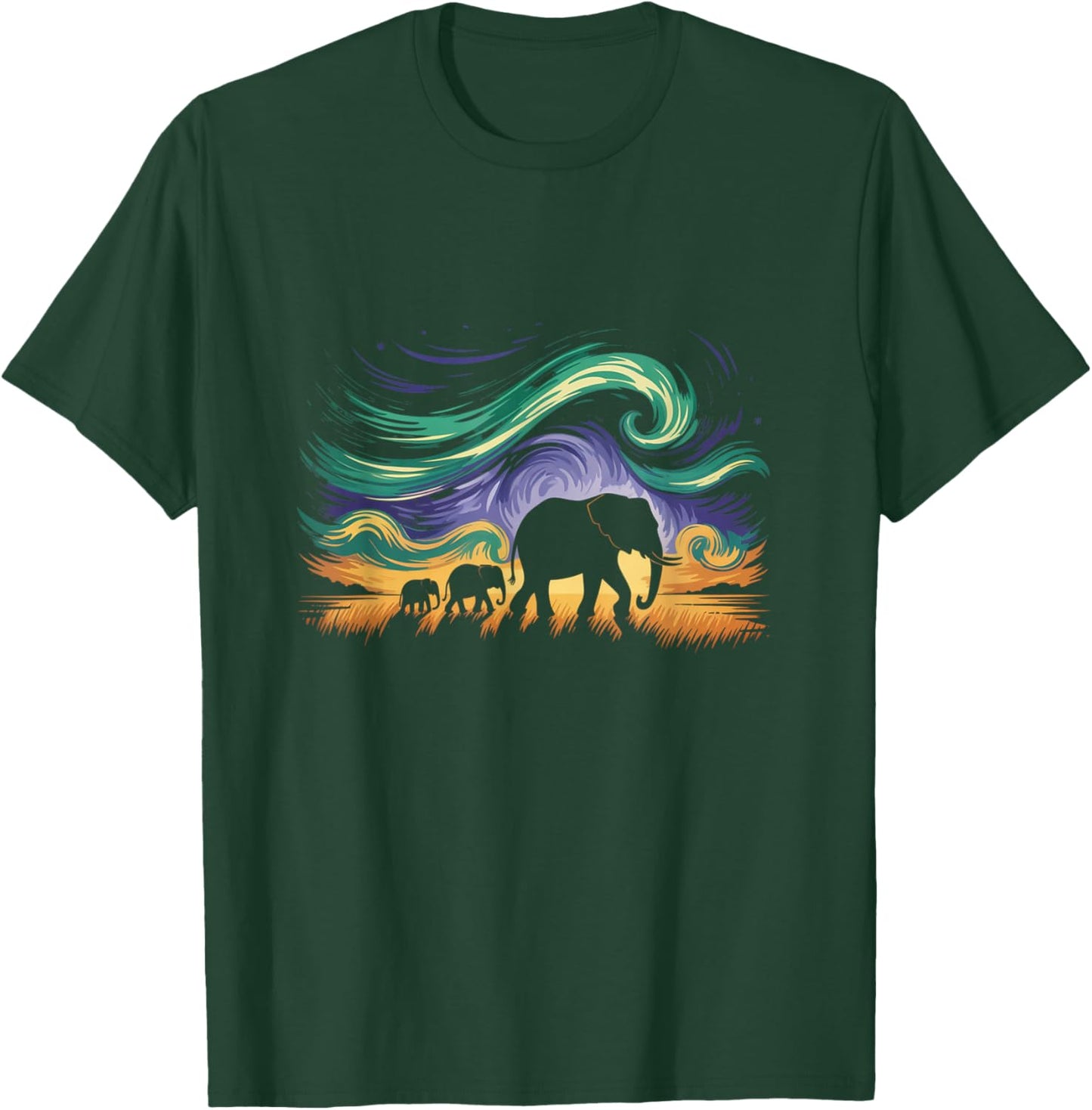 Charming Elephant Modern Art Illustration T-Shirt - T-Shirt | Forest