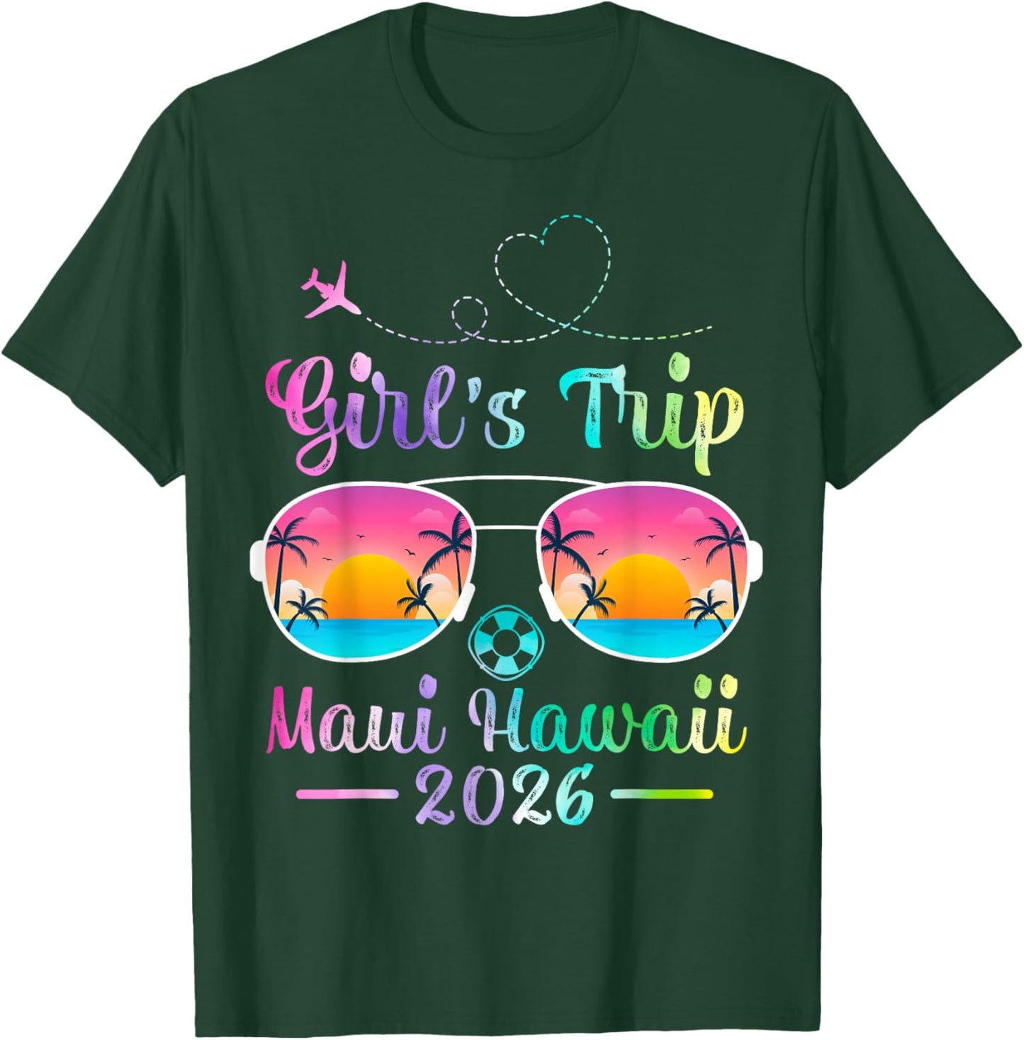 Maui Hawaii Beach Women Girls Trip 2026 Summer Vibes T-Shirt - T-Shirt | Forest
