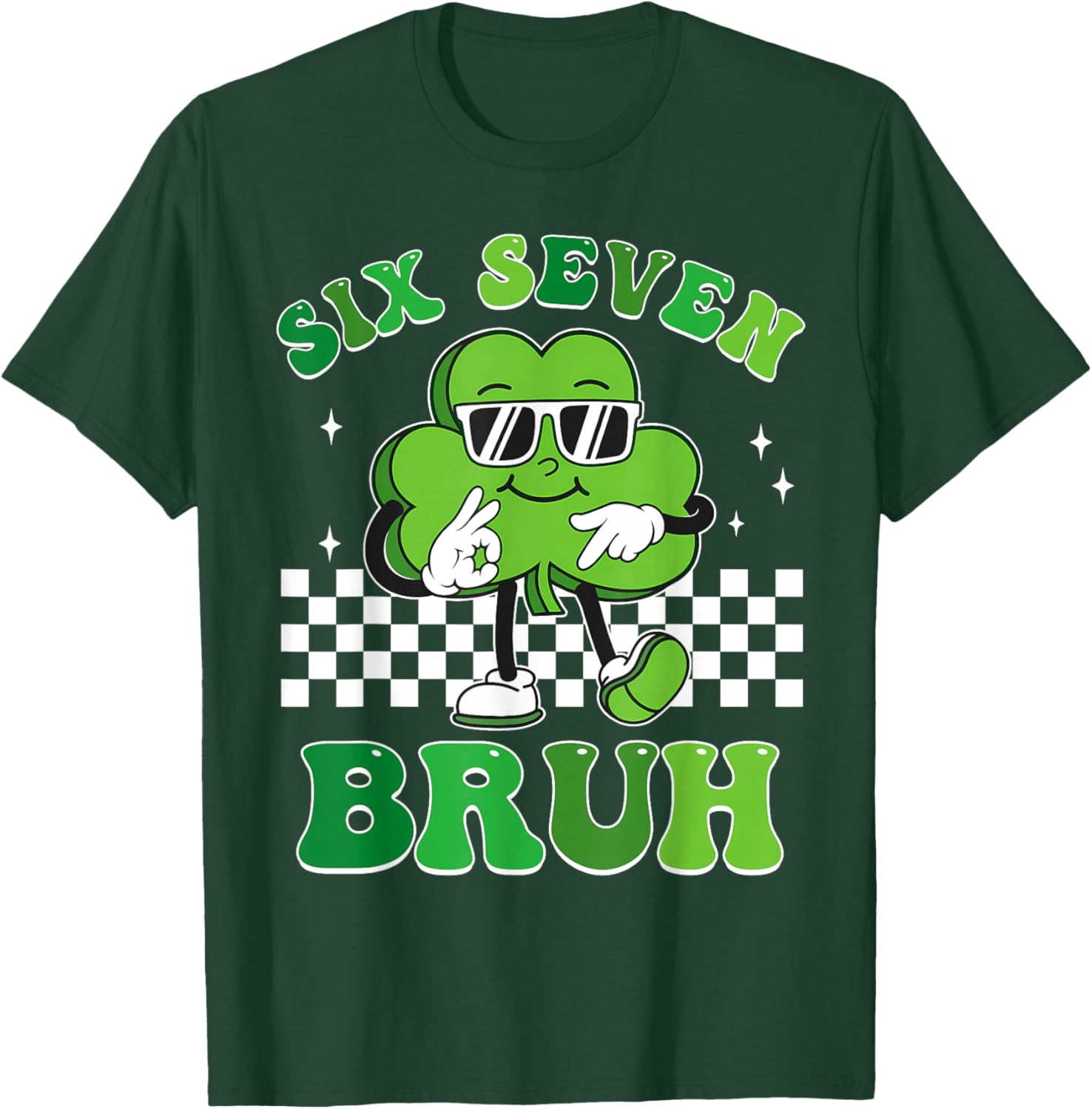 Boys St Patricks Day 6 7 Six Seven 67 Kids Girls Shamrock T-Shirt - T-Shirt | Forest