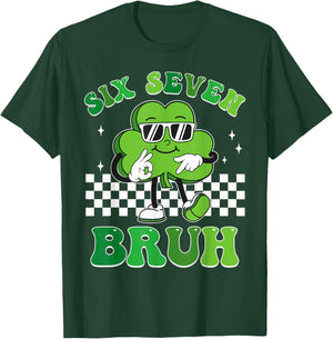 Boys St Patricks Day 6 7 Six Seven 67 Kids Girls Shamrock T-Shirt - T-Shirt | Forest