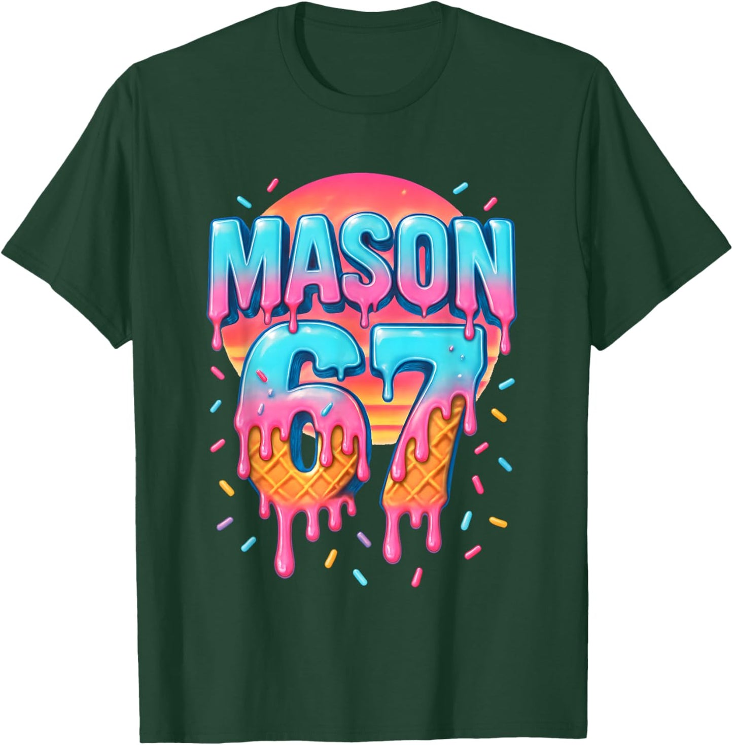 Mason 67 Costume Ice Cream Baseball Drip 6 7 Meme Six Seven T-Shirt - T-Shirt | Forest