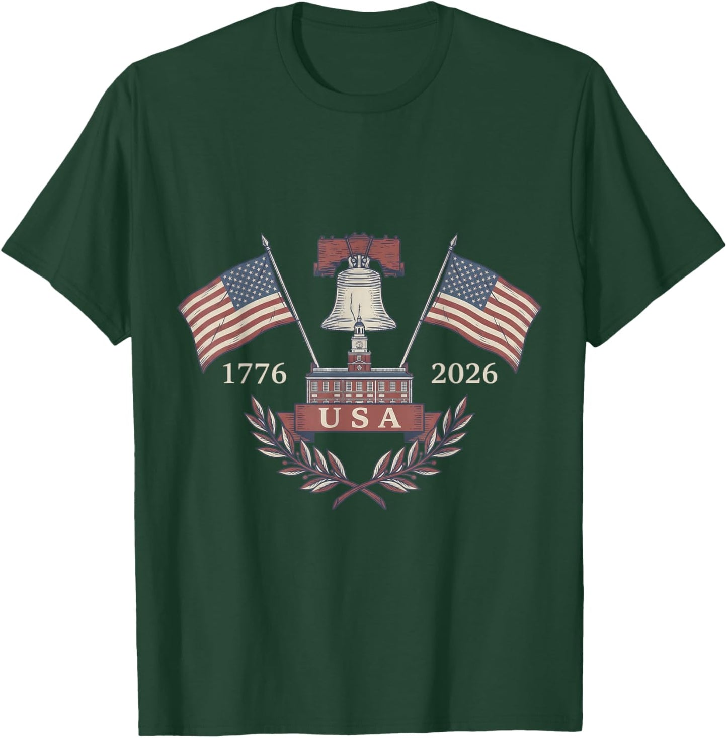 America’s 250th Birthday: 1776-2026 Liberty Bell T-Shirt - T-Shirt | Forest