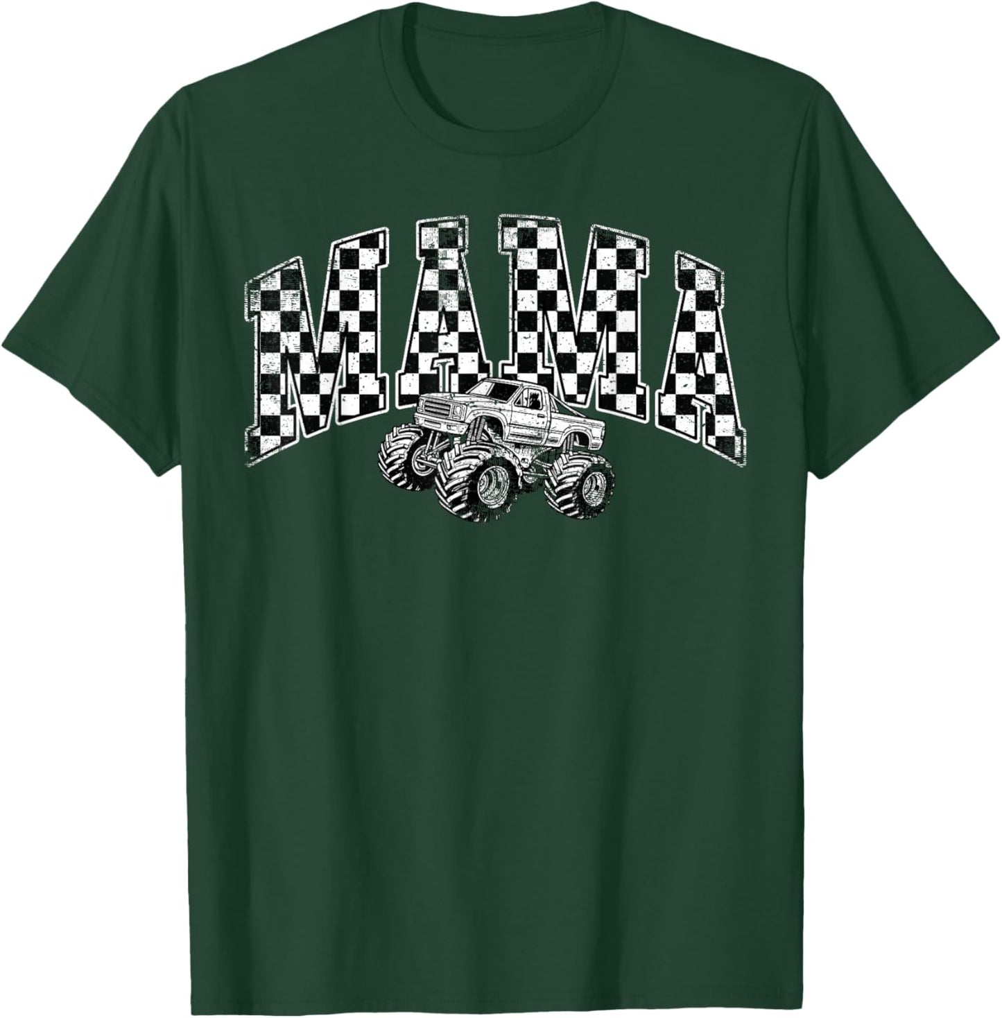 Mama Retro Monster Truck Family Crew Birthday Matching T-Shirt - T-Shirt | Forest