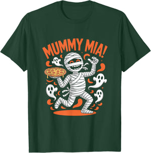 Mummy Mia Funny Halloween Ghost Pizza T-Shirt - T-Shirt | Forest