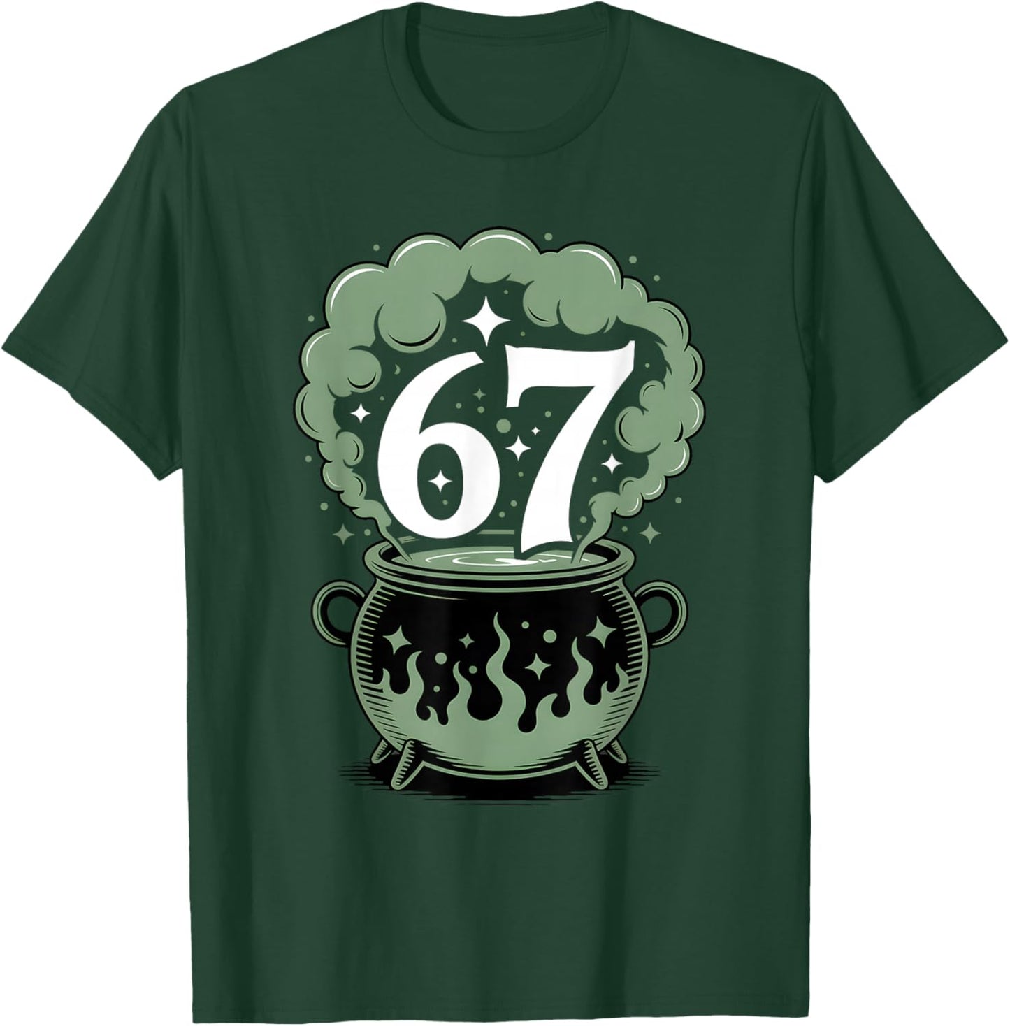 Witch Six Seven 6 7 Halloween Brainrot Meme 67 Funny T-Shirt - T-Shirt | Forest