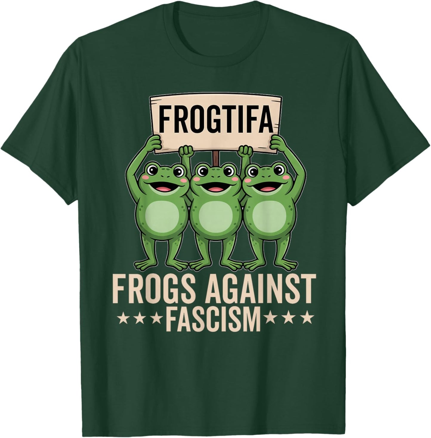 Frogtifa Frogs Against Fascism Protest Democracy Political T-Shirt - T-Shirt | Forest