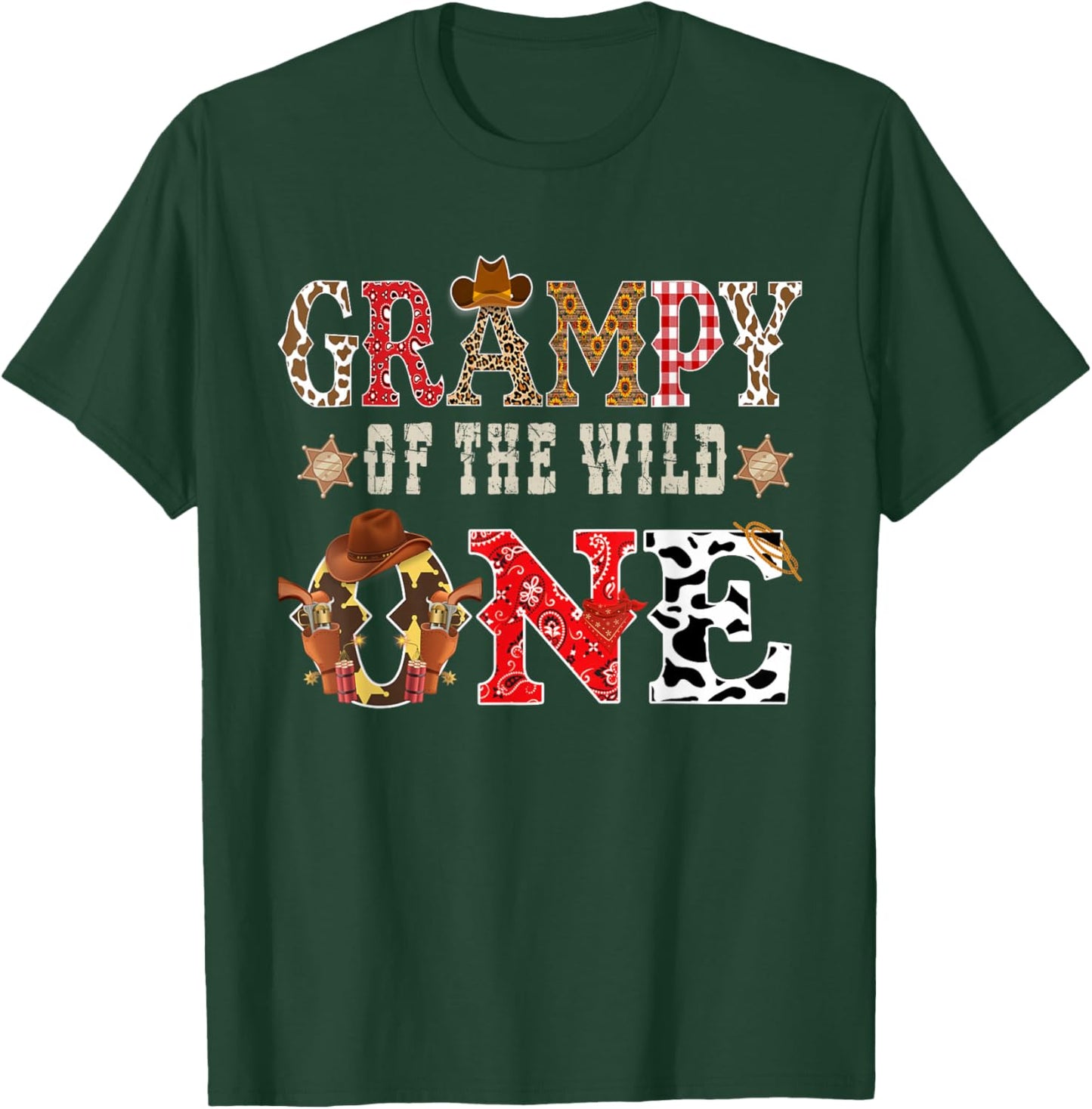 Grampy of The Wild One Cowboy Western Rodeo Party Matching T-Shirt - T-Shirt | Forest