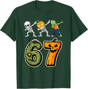 Dabbing Halloween Boys Six Seven 67 Meme Funny Kids Costume T-Shirt - T-Shirt | Forest