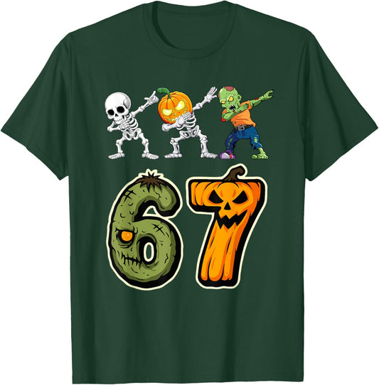 Dabbing Halloween Boys Six Seven 67 Meme Funny Kids Costume T-Shirt - T-Shirt | Forest
