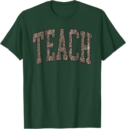 Teacher Camo Teach Hello Grade Cute Back School Men Women T-Shirt - T-Shirt | Forest