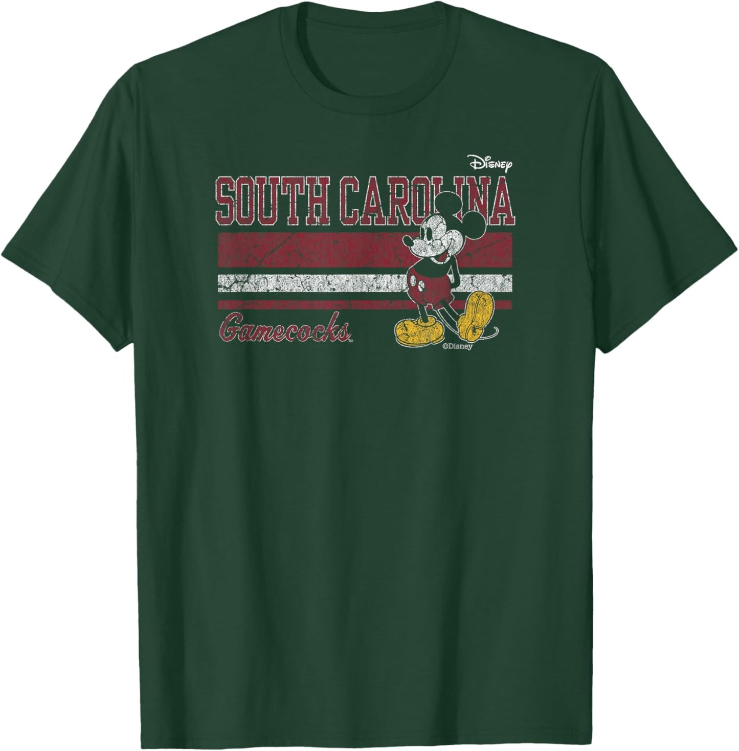 South Carolina Gamecocks Mickey Mouse Vintage Black T-Shirt - T-Shirt | Forest