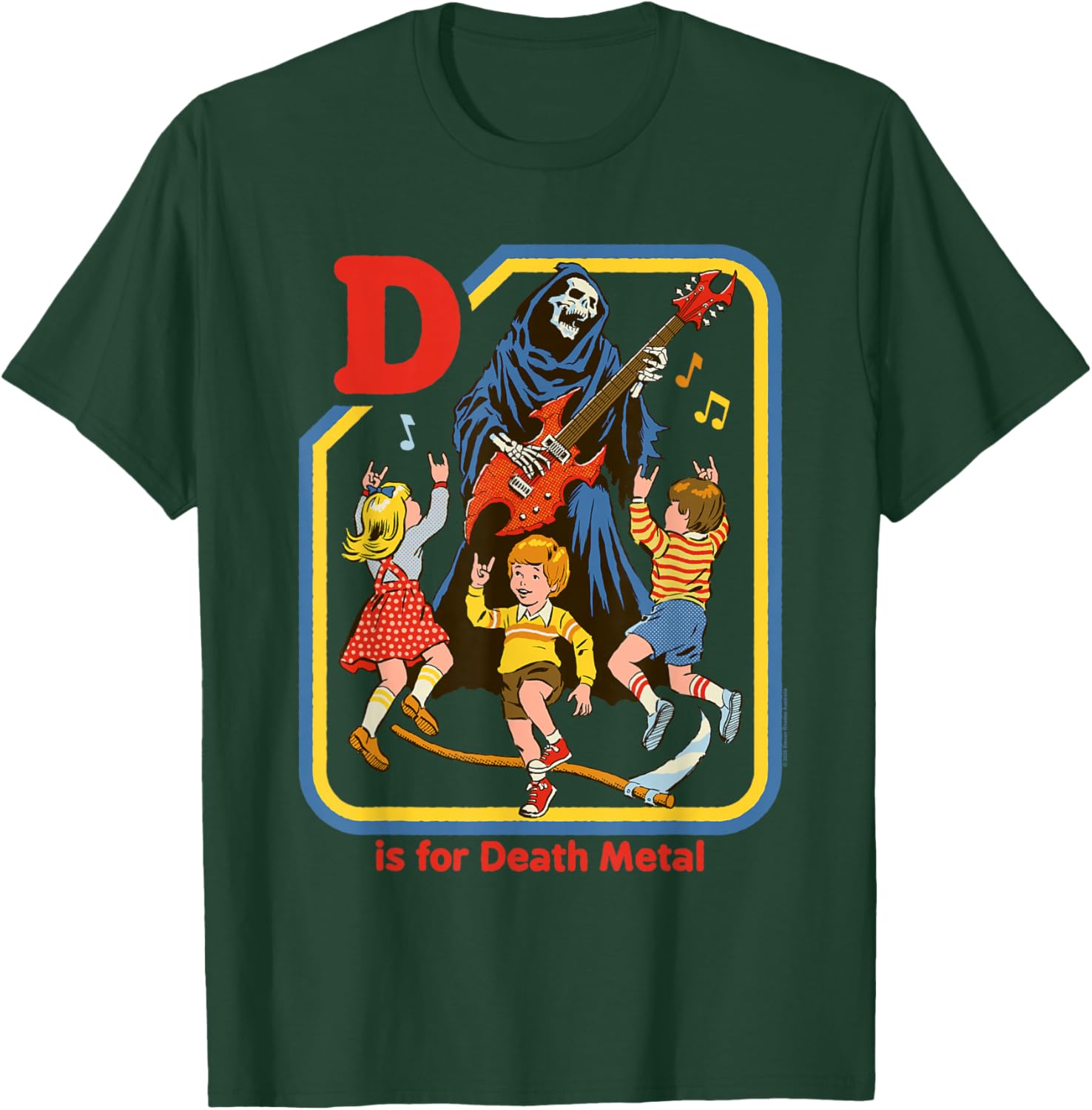 Steven Rhodes D is for Death Metal Grim Reaper Retro Humor T-Shirt - T-Shirt | Forest
