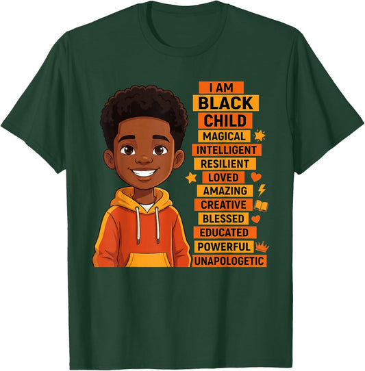 I'm Black History Month Shirt Boys Kids African American T-Shirt - T-Shirt | Forest