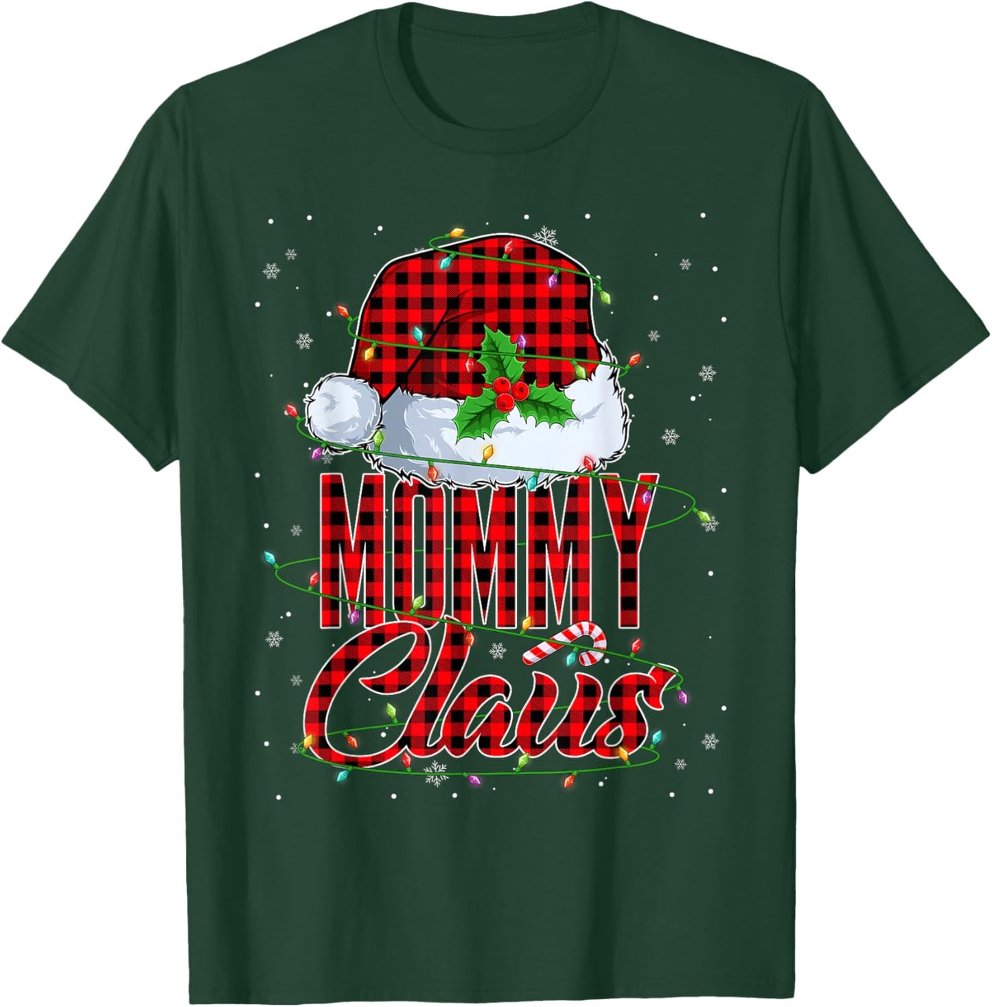 Mommy Claus Merry Christmas Family Matching Xmas T-Shirt - T-Shirt | Forest