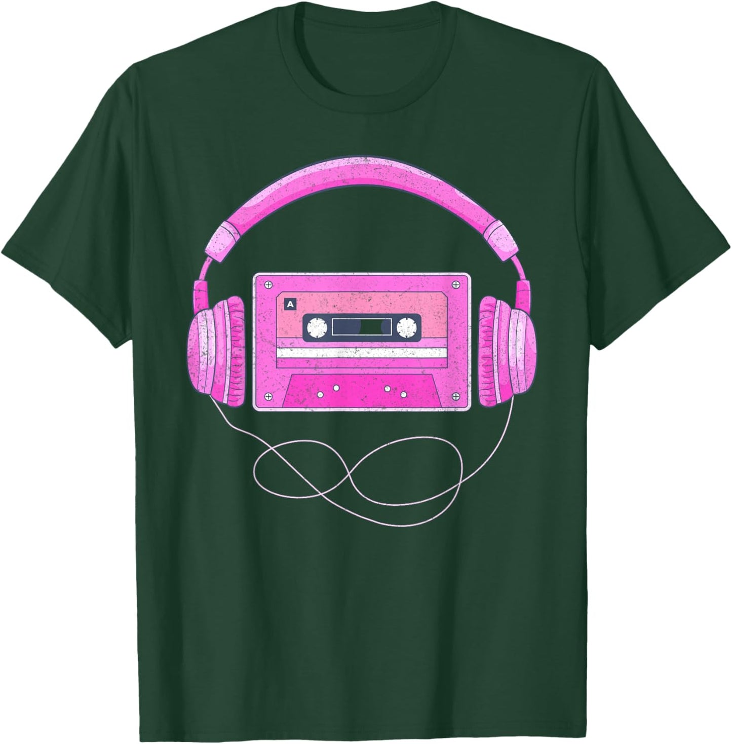 Love 80's 90's Music Retro Style Vintage Headphone Music DJ T-Shirt - T-Shirt | Forest