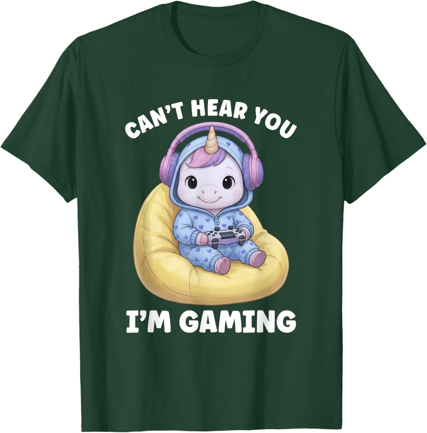 Girls Video Games Gamer Can't Hear You I'm Gaming Women T-Shirt - T-Shirt | Forest