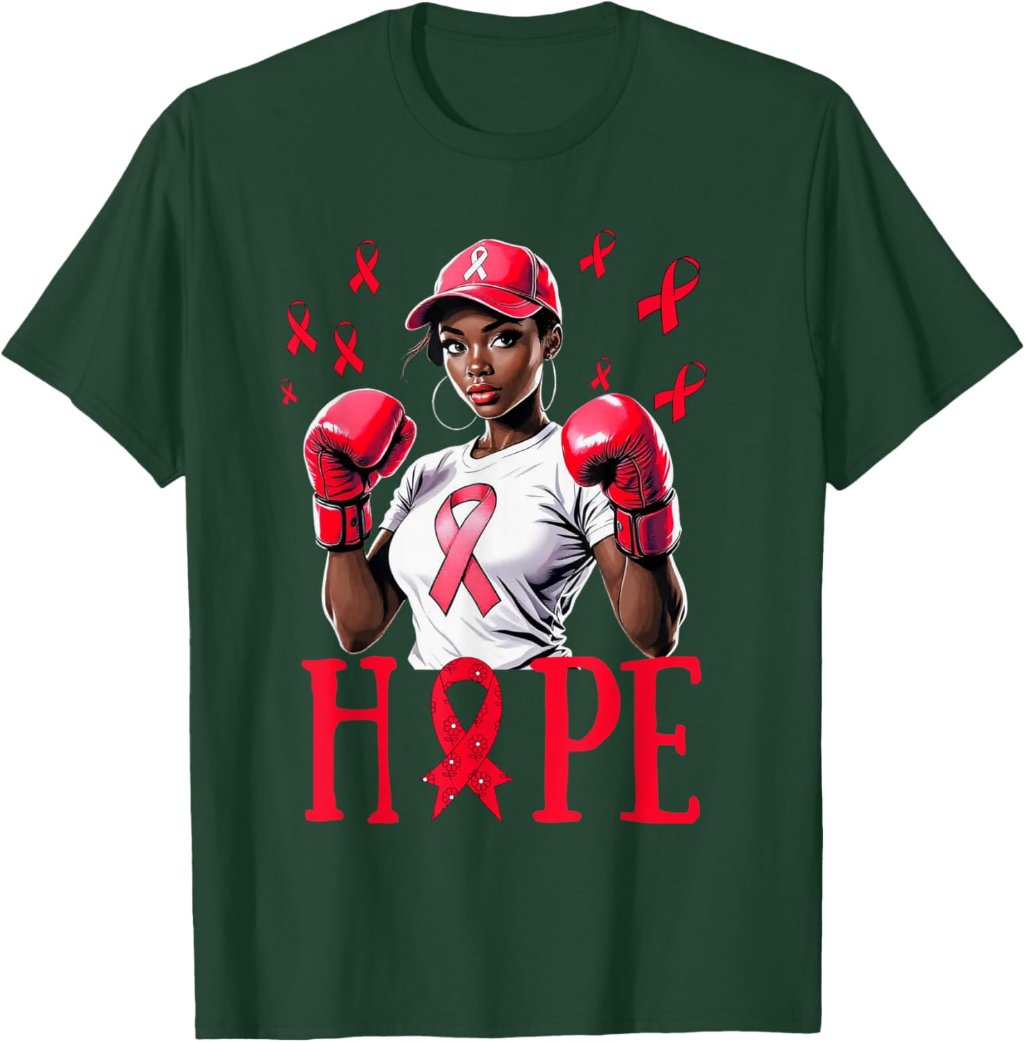 HIV Hope Red Ribbon Black African American AIDS Day T-Shirt - T-Shirt | Forest
