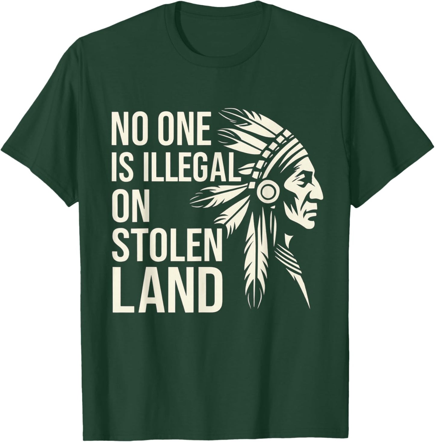 No One is Illegal On Stolen Land Native Americans Vintage T-Shirt - T-Shirt | Forest