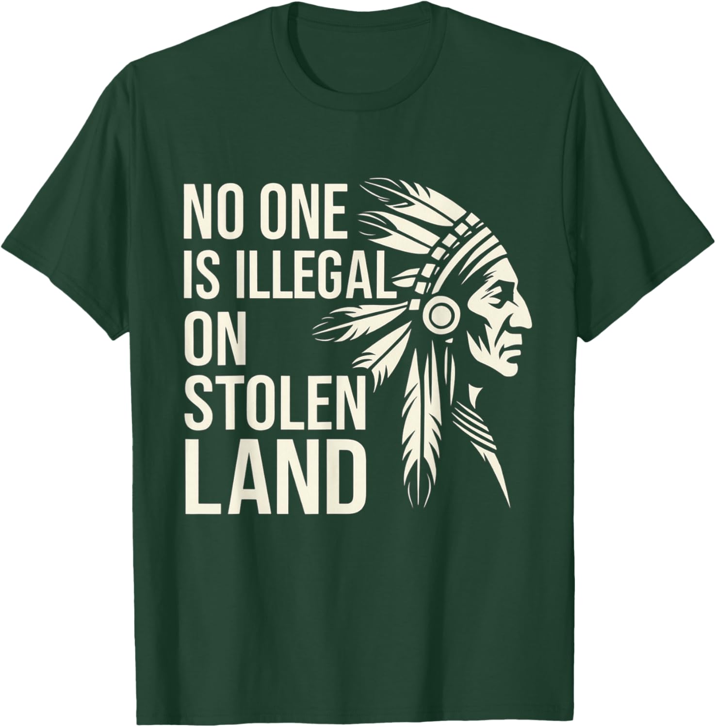 No One is Illegal On Stolen Land Native Americans Vintage T-Shirt - T-Shirt | Forest