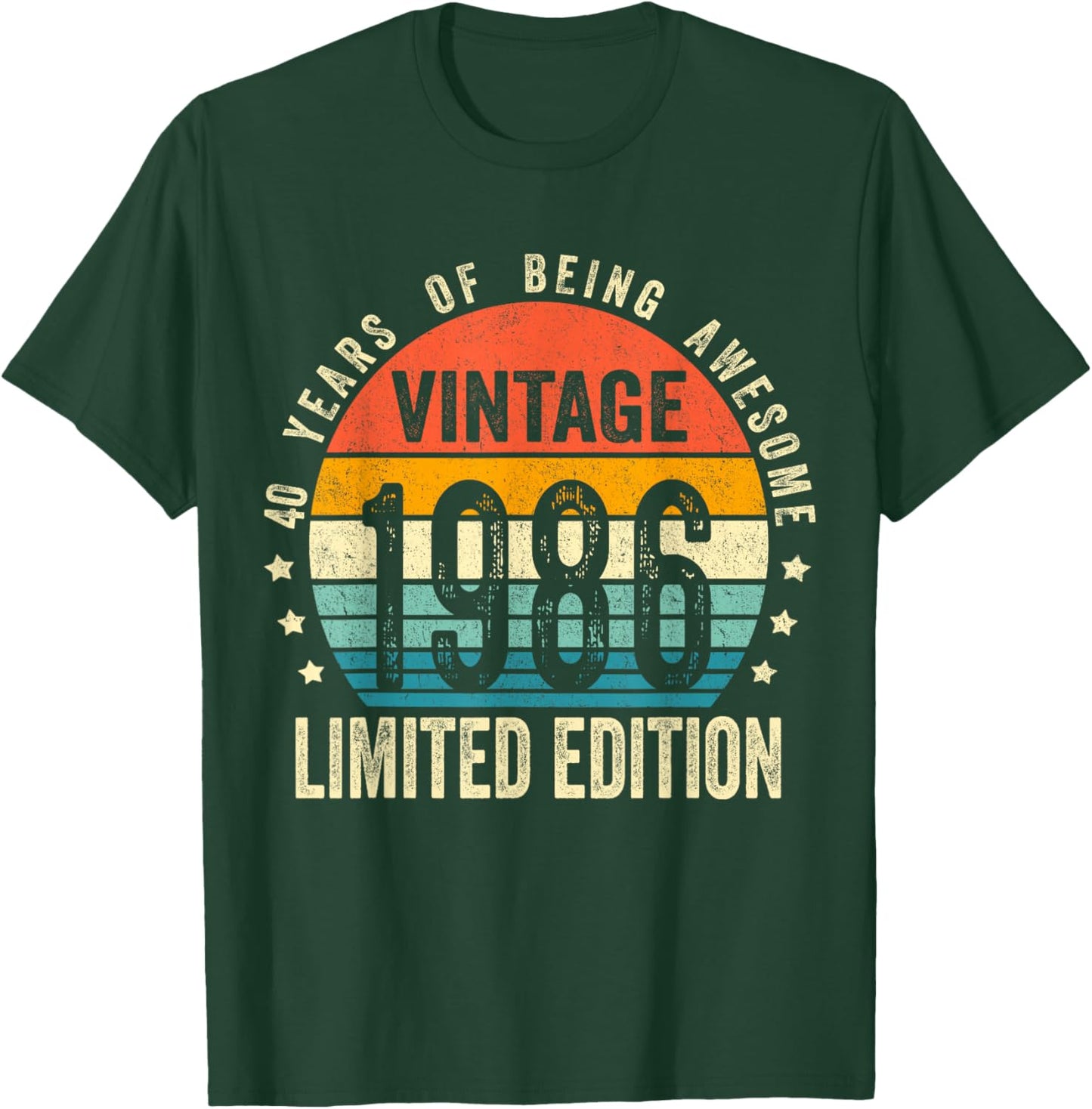 Vintage 1986 40th Birthday Gift Men Women 40 Years Old T-Shirt - T-Shirt | Forest