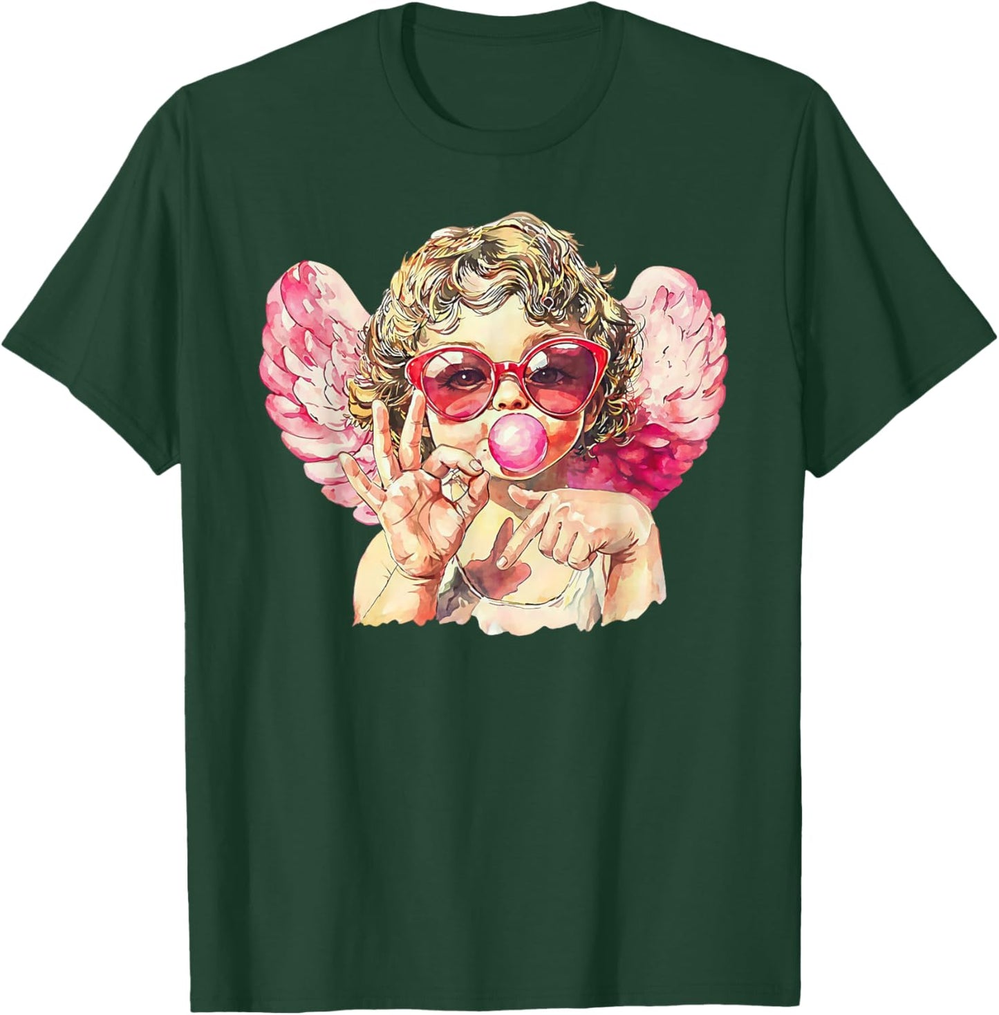 Cute Cupid 67 Trend Bubblegum Pink Valentine Art T-Shirt - T-Shirt | Forest