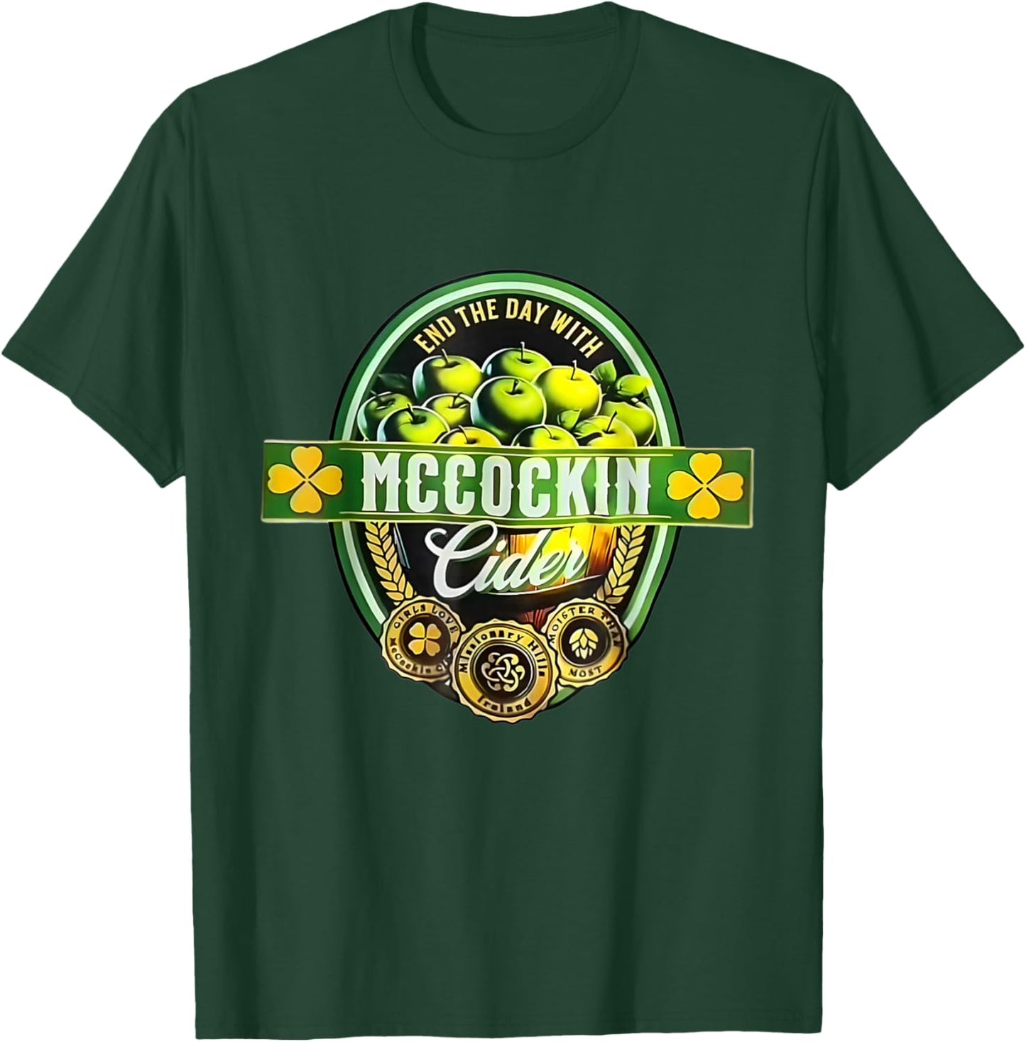 Vintage Maccockin Cider Funny St Patrick's Day T-Shirt - T-Shirt | Forest