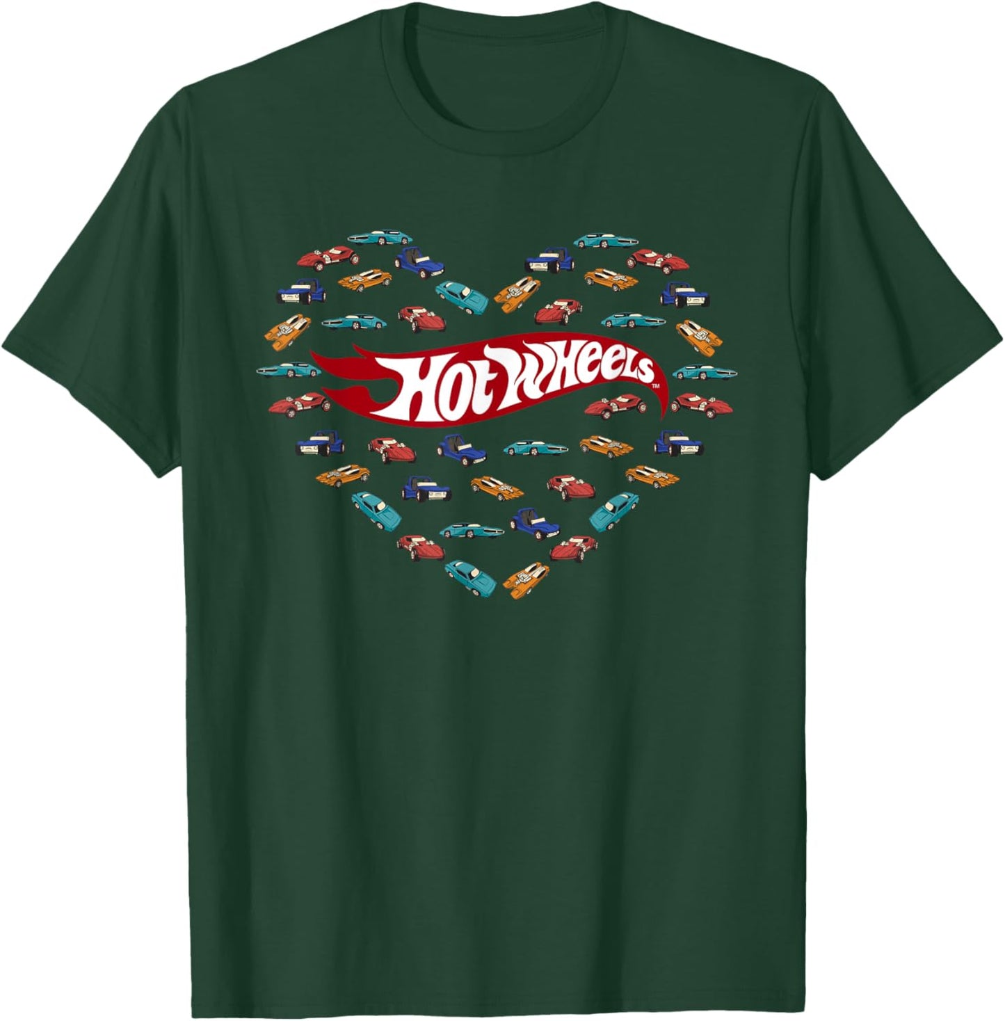 Hot Wheels Valentine's Day Heart with Cars T-Shirt - T-Shirt | Forest