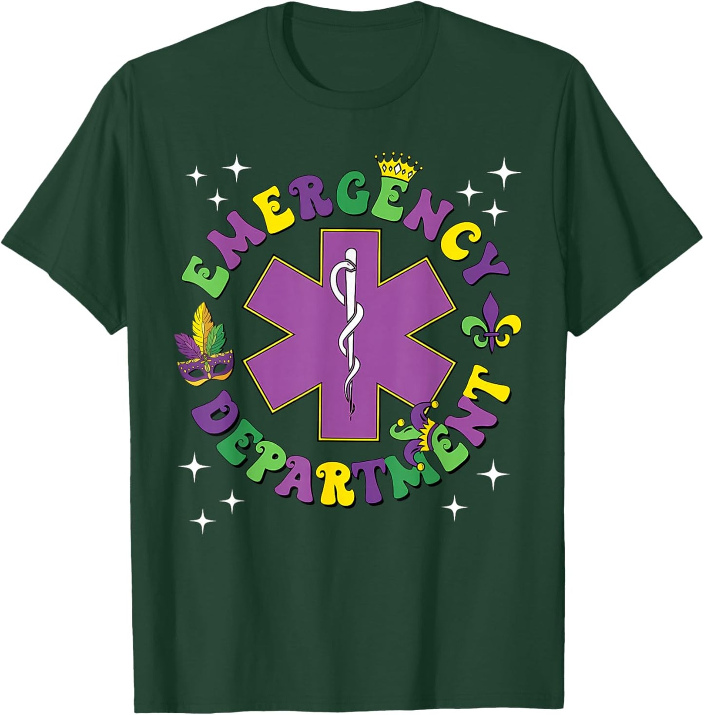 Mardi Gras Emergency Department Nurse New Orleans Nursing T-Shirt - T-Shirt | Forest