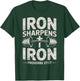 Iron Sharpens Iron Bible Verse Gym Workout Christian Faith T-Shirt - T-Shirt | Forest