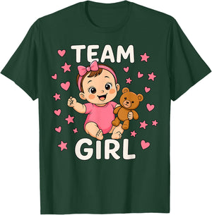 Team Girl Gender Reveal Baby Announcement T-Shirt - T-Shirt | Forest