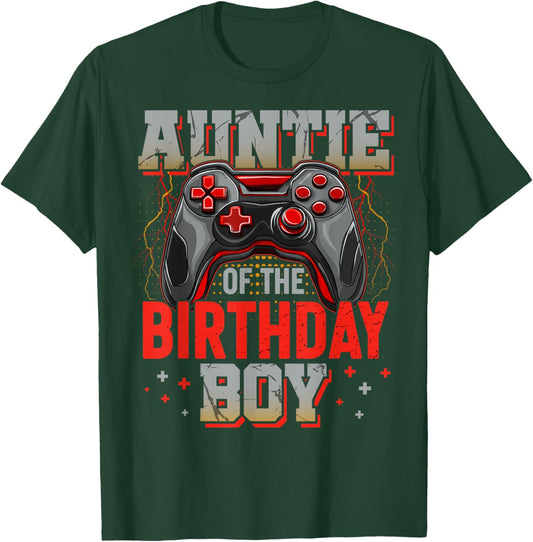 Auntie of The Birthday Boy Video Gamer Matching Birthday T-Shirt - T-Shirt | Forest