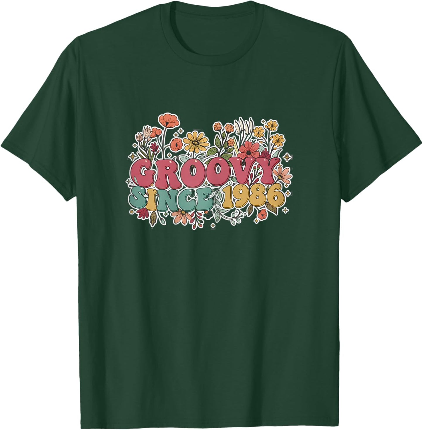 Groovy Since 1986 40th Birthday Vintage T-Shirt - T-Shirt | Forest