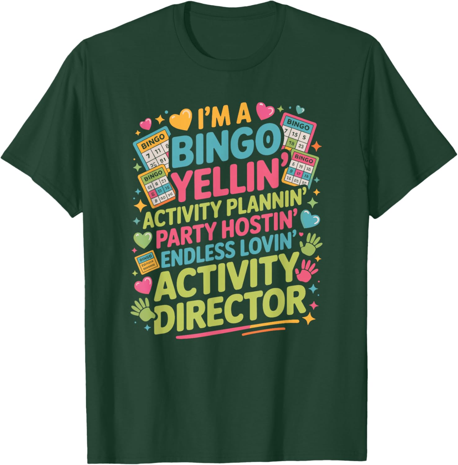Activity Director Bingo Party Planning Squad Professional T-Shirt - T-Shirt | Forest