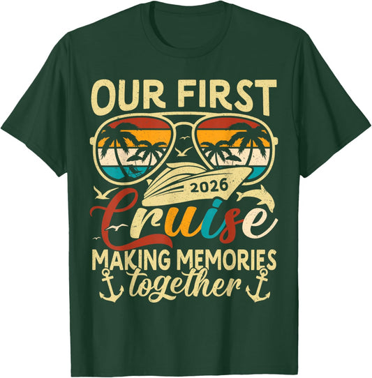 Our First Cruise 2026 Together Cute Matching Couples Cruise T-Shirt - T-Shirt | Forest
