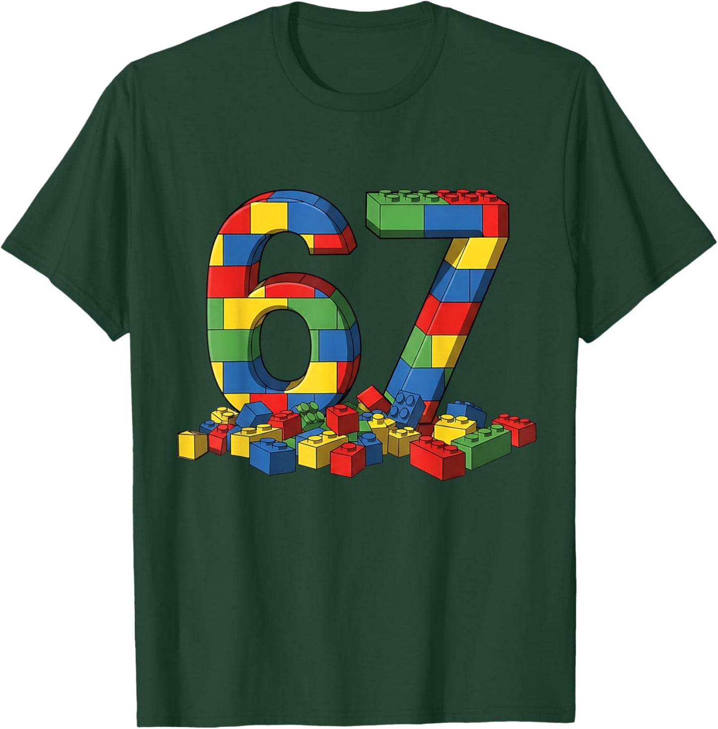 Number 67 Six Seven Meme Sixty-Seven Gen Alpha Birthday T-Shirt - T-Shirt | Forest